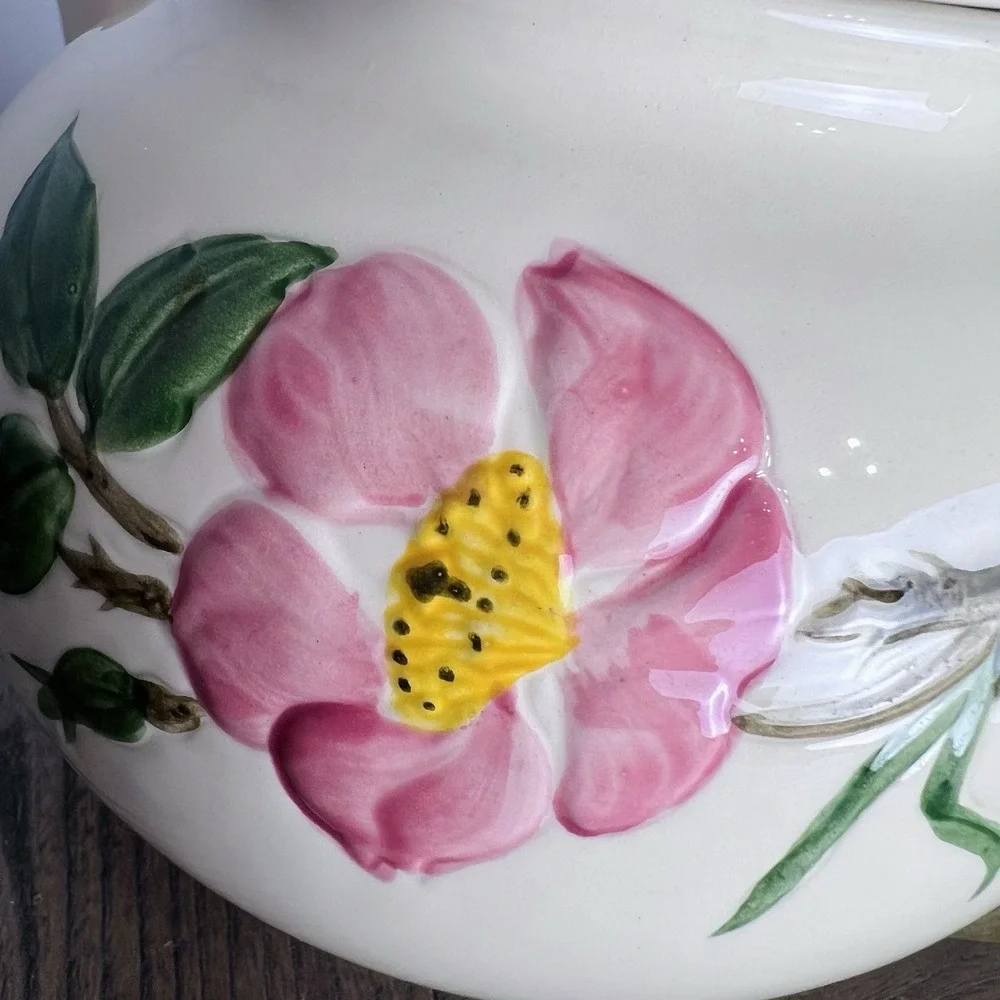 VTG 1940-47 Franciscan Desert Rose Teapot with Lid California USA Signed 4 Cup